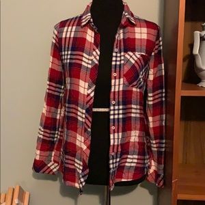 Red Blue Flannel Top